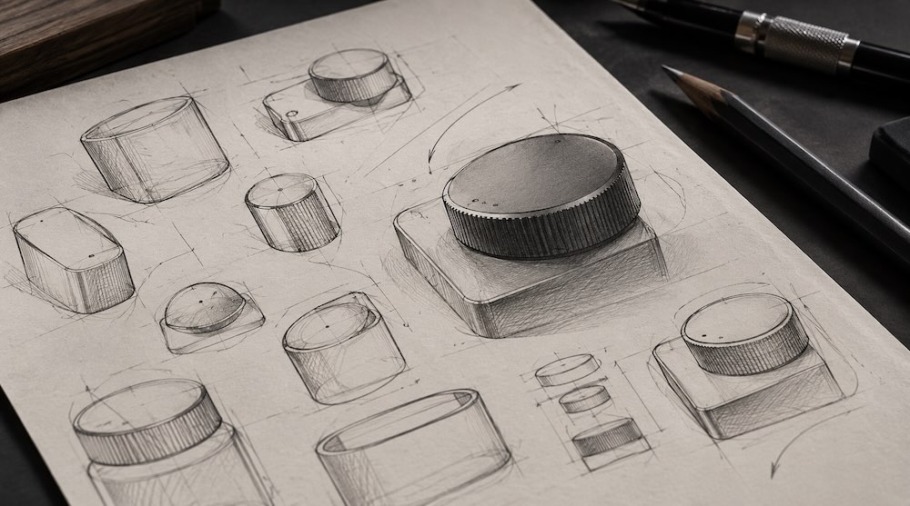 Early product sketches and design exploration